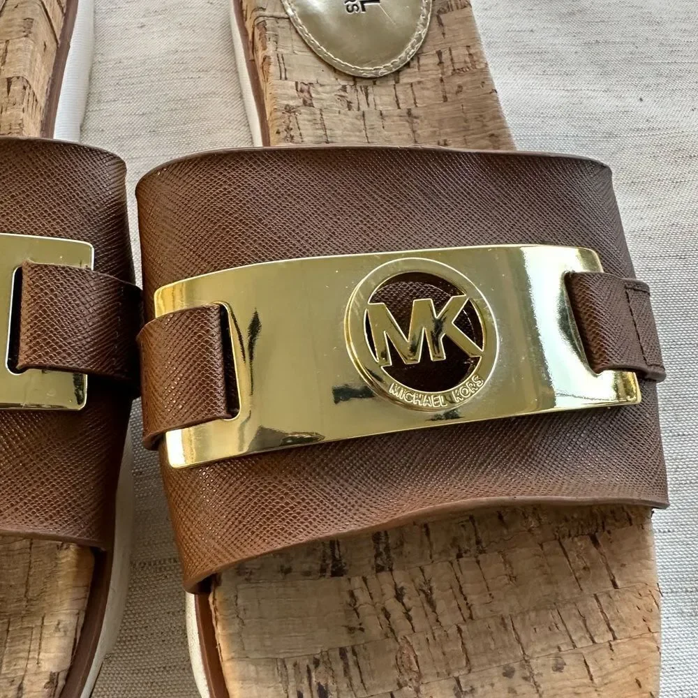 Michael Kors Leather Slip On Sandal 9